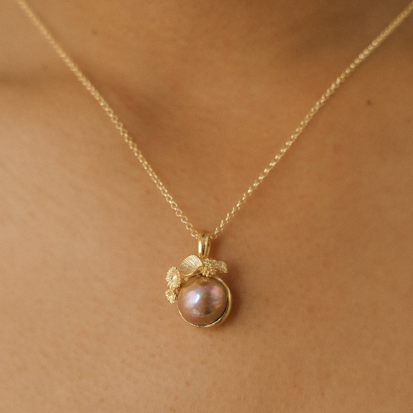 Coral Baroque Edison Pearl Necklace
