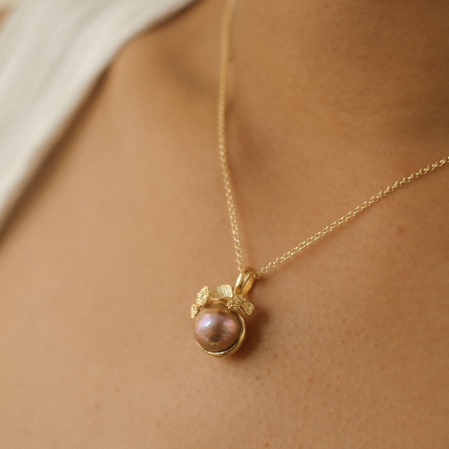 Coral Baroque Edison Pearl Necklace