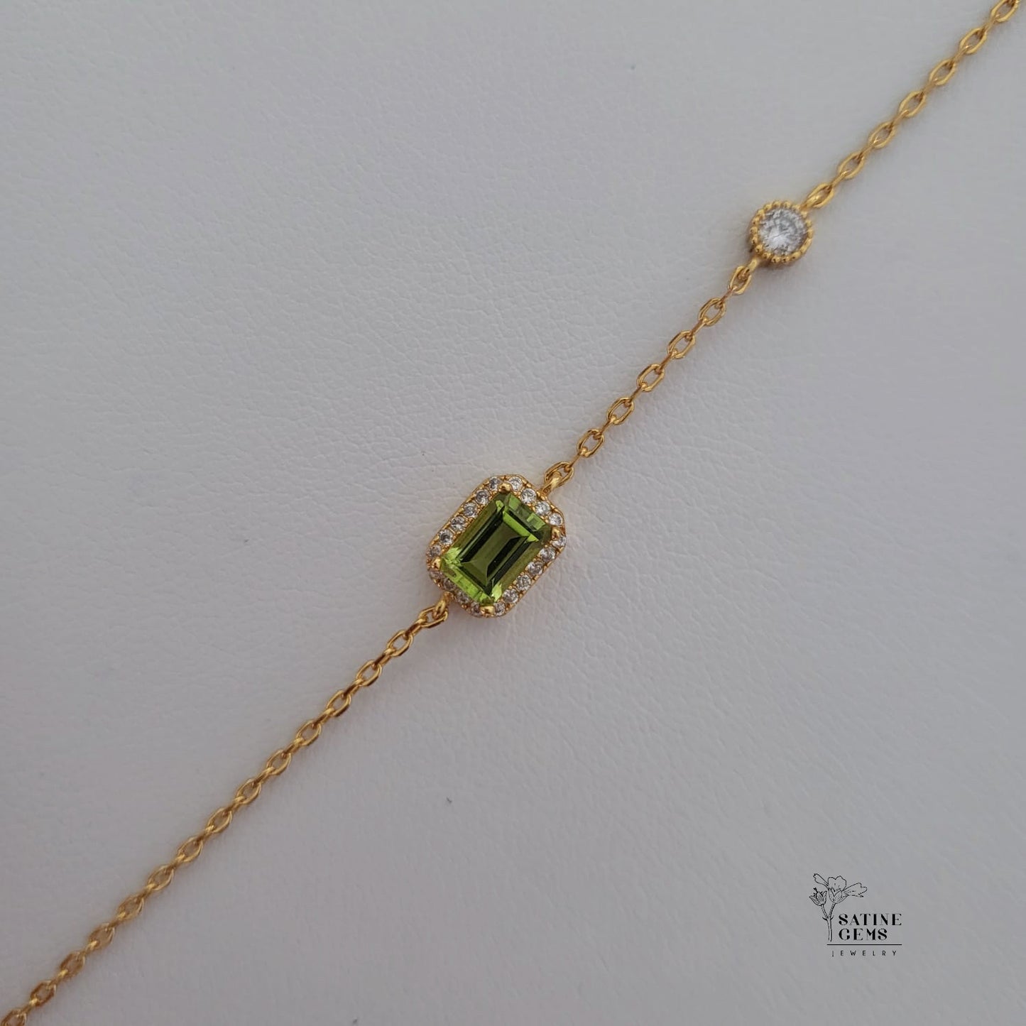 Green Peridot Cubic Zirconia Bracelet