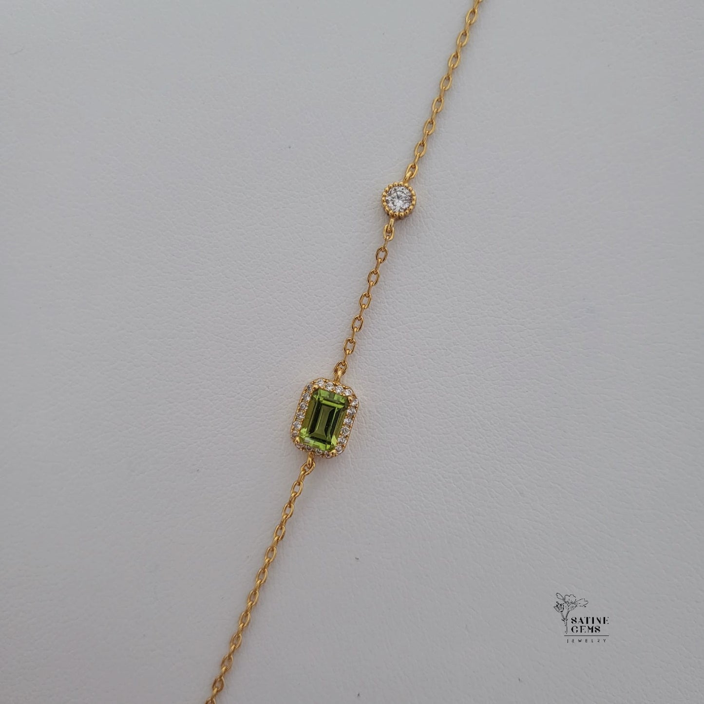 Green Peridot Cubic Zirconia Bracelet