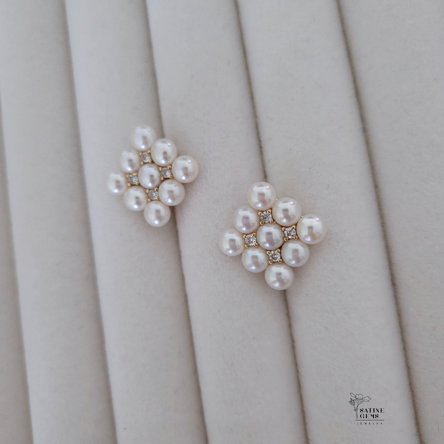 Ivory Freshwater Pearl Ear Studs