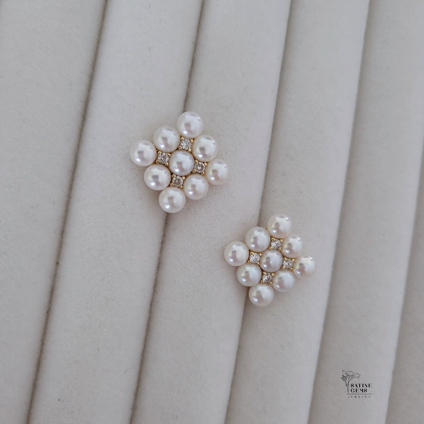 Ivory Freshwater Pearl Ear Studs