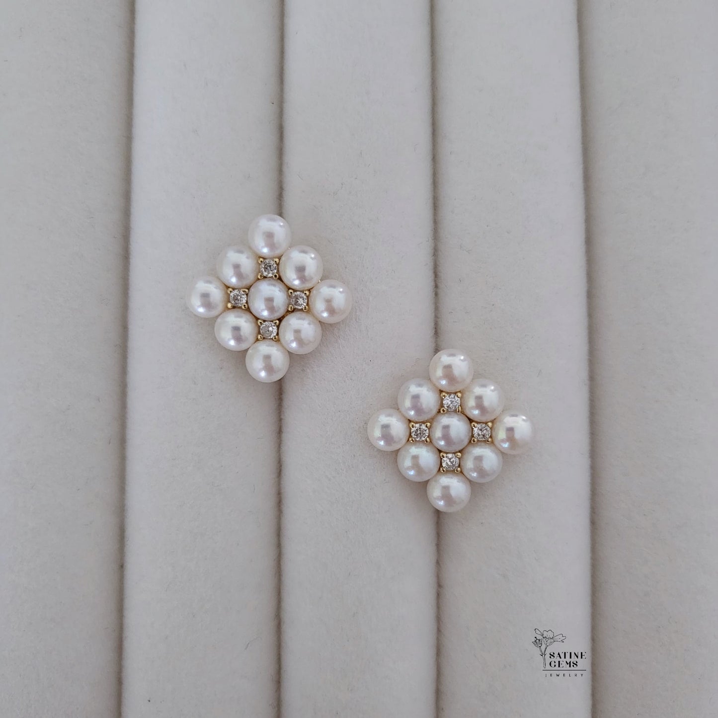 Ivory Freshwater Pearl Ear Studs