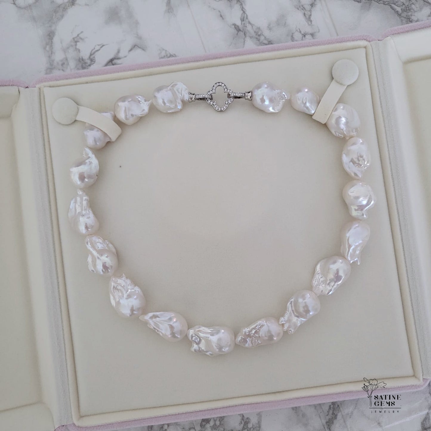 Baroque XL Ivory Freshwater Flameball Pearl Necklace
