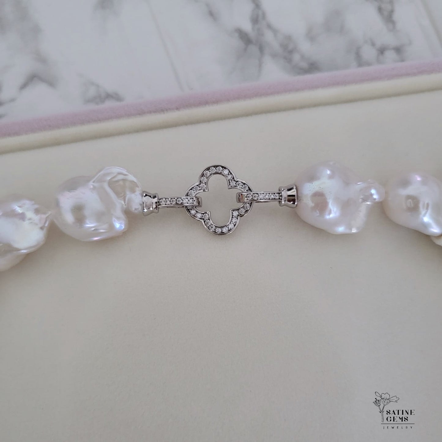 Baroque XL Ivory Freshwater Flameball Pearl Necklace