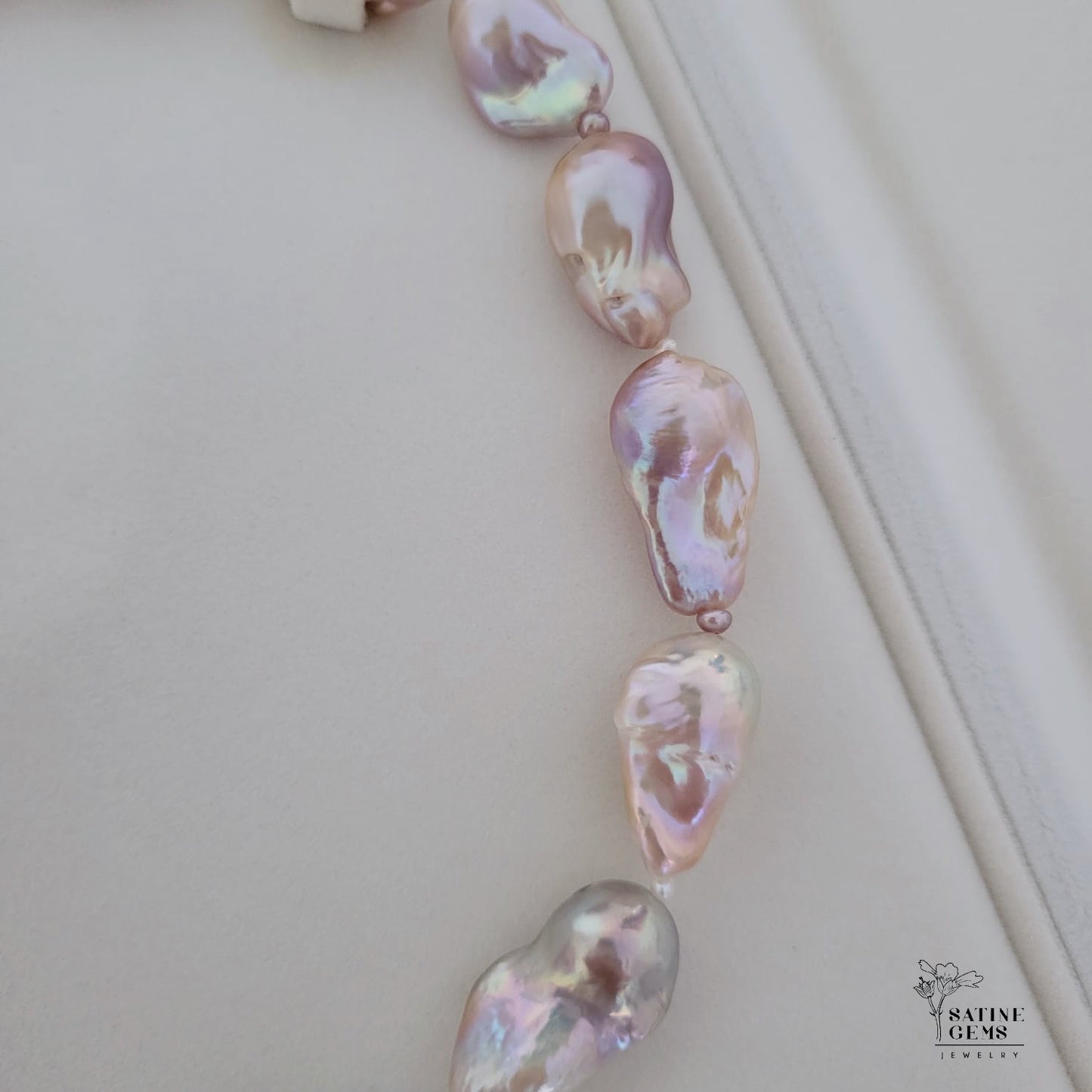 XL Baroque Freshwater Lilac Flameball Pearl Necklace