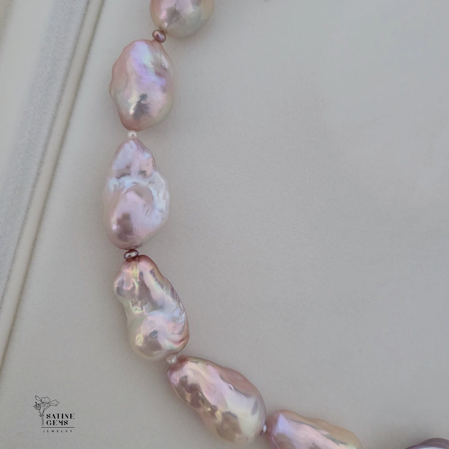 XL Baroque Freshwater Lilac Flameball Pearl Necklace