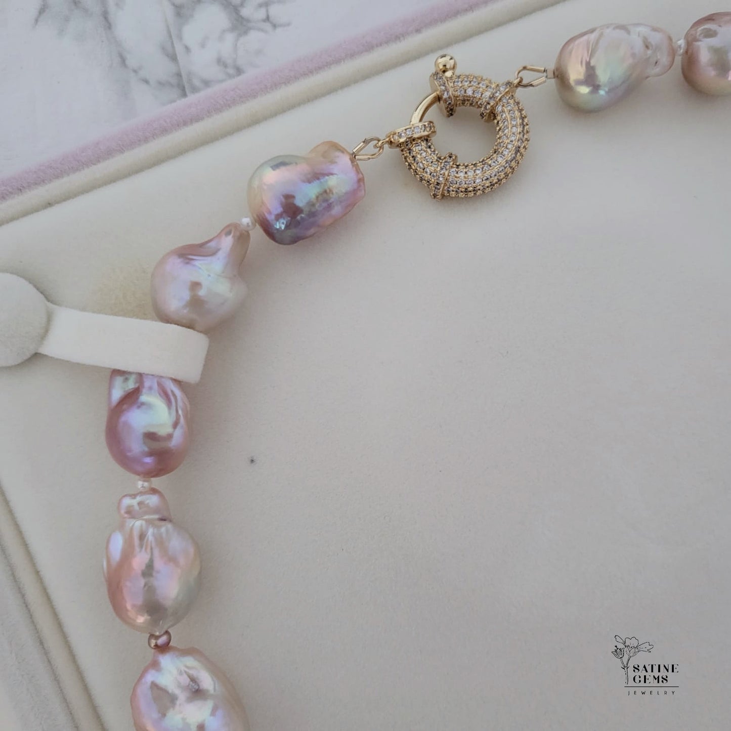 XL Baroque Freshwater Lilac Flameball Pearl Necklace