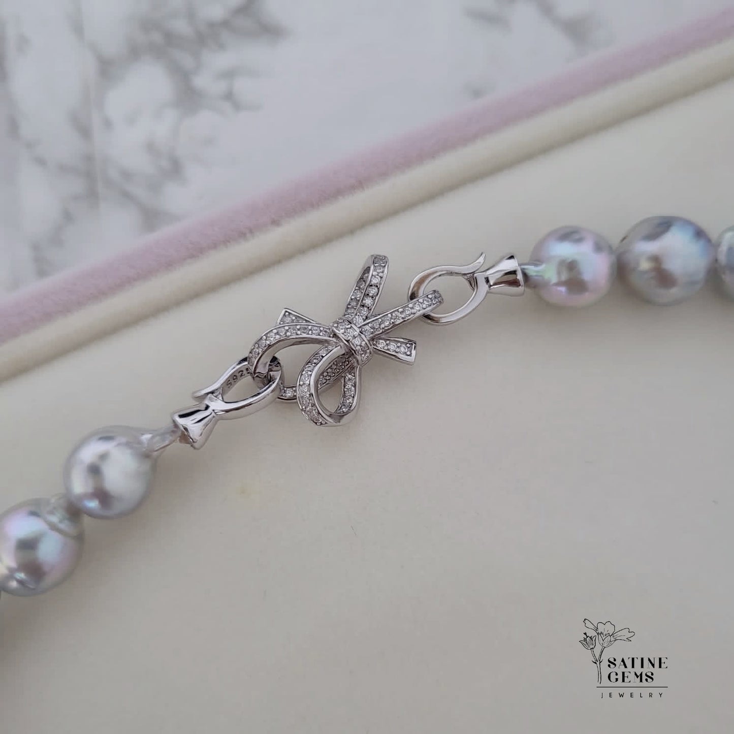 Baroque Silver Akoya Pearl Necklace