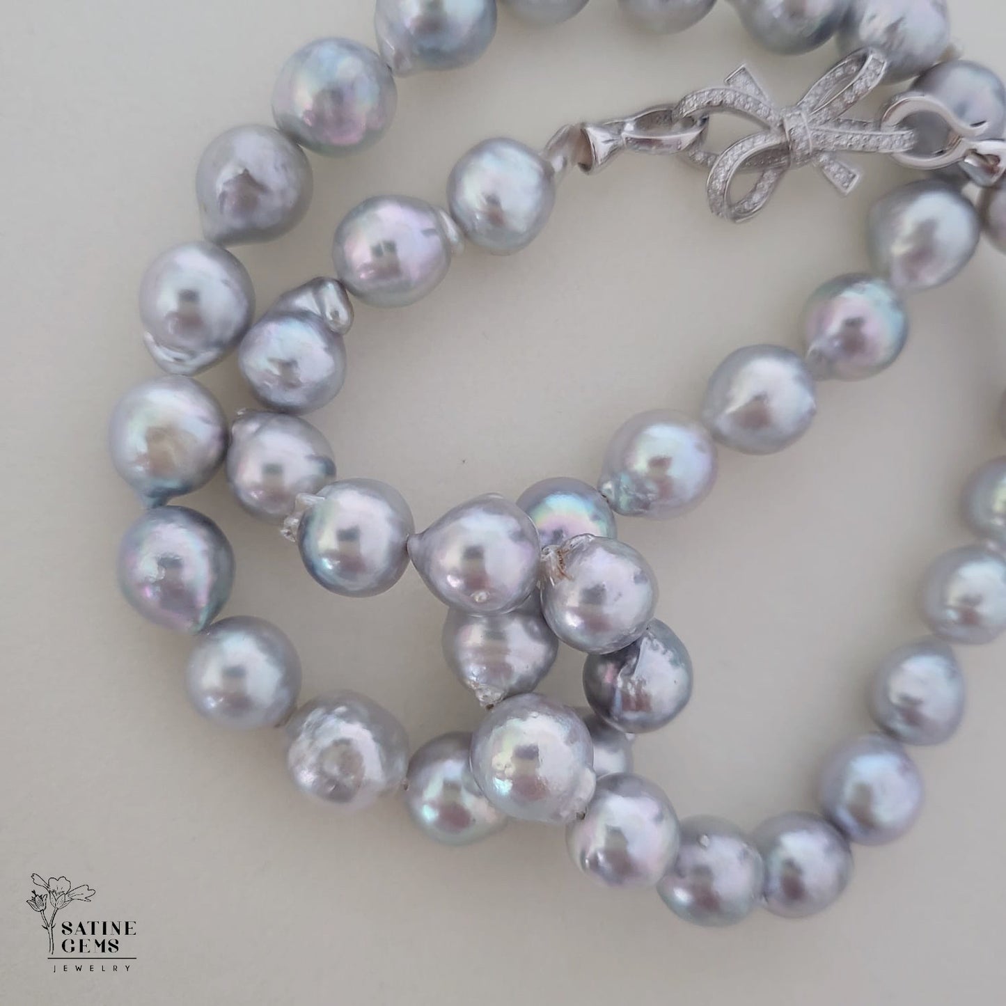 Baroque Silver Akoya Pearl Necklace