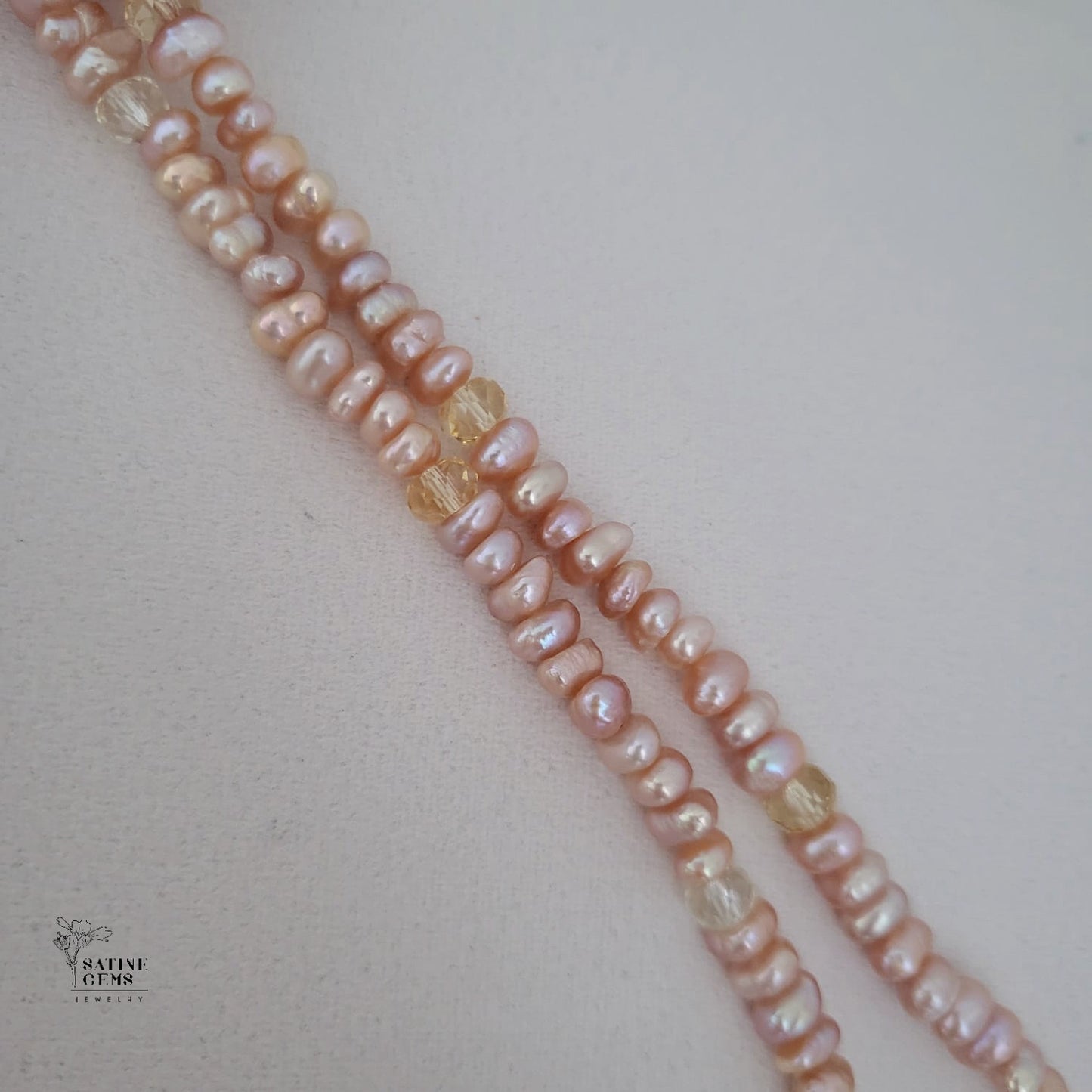 Peach Pink Freshwater Keishi Pearl Necklace with detachable XL Baroque Flameball Pearl