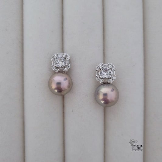 Perfect Round Edison Pearl Ear Studs