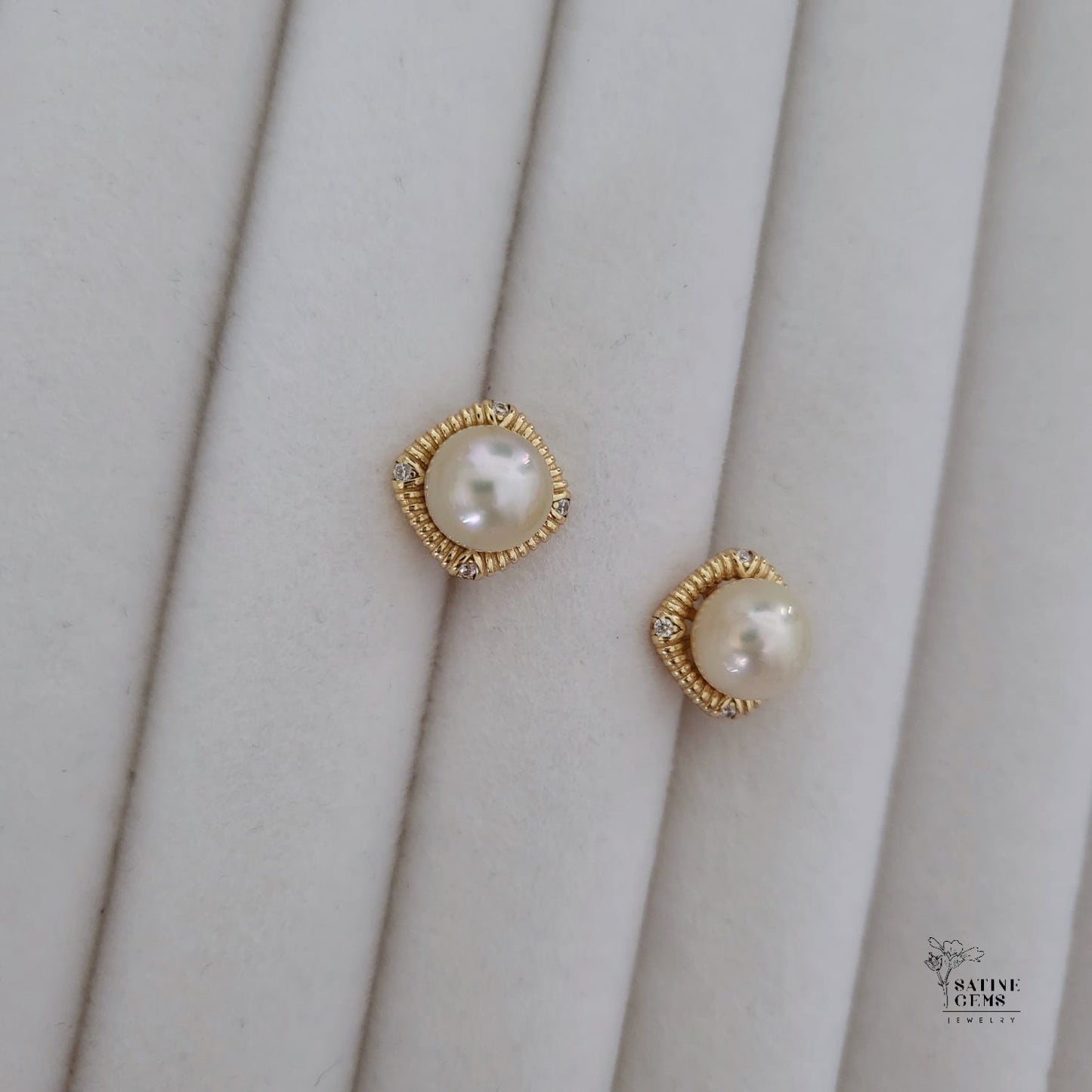 Champagne Gold South Sea Pearl Ear Studs