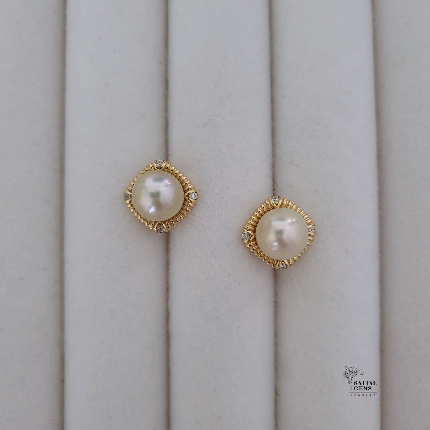 Champagne Gold South Sea Pearl Ear Studs