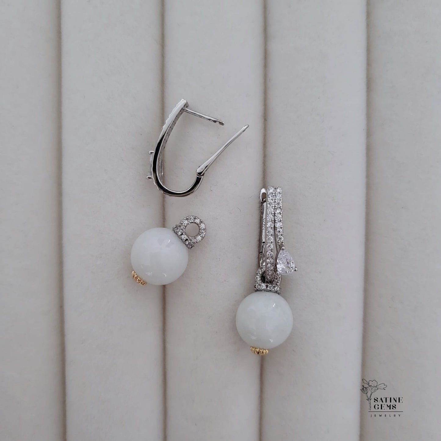 Detachable Type A Jadeite Ear Hoops