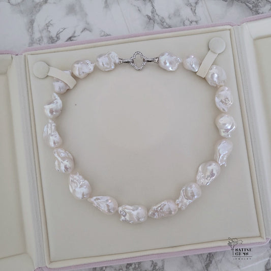 Baroque XL Ivory Freshwater Flameball Pearl Necklace