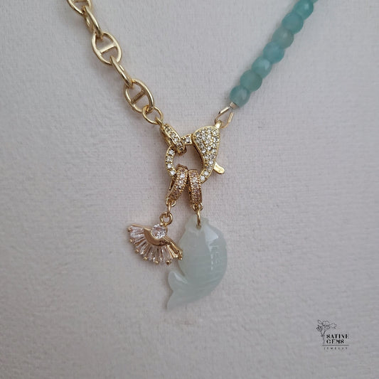 Jadeite Necklace with Amazonite