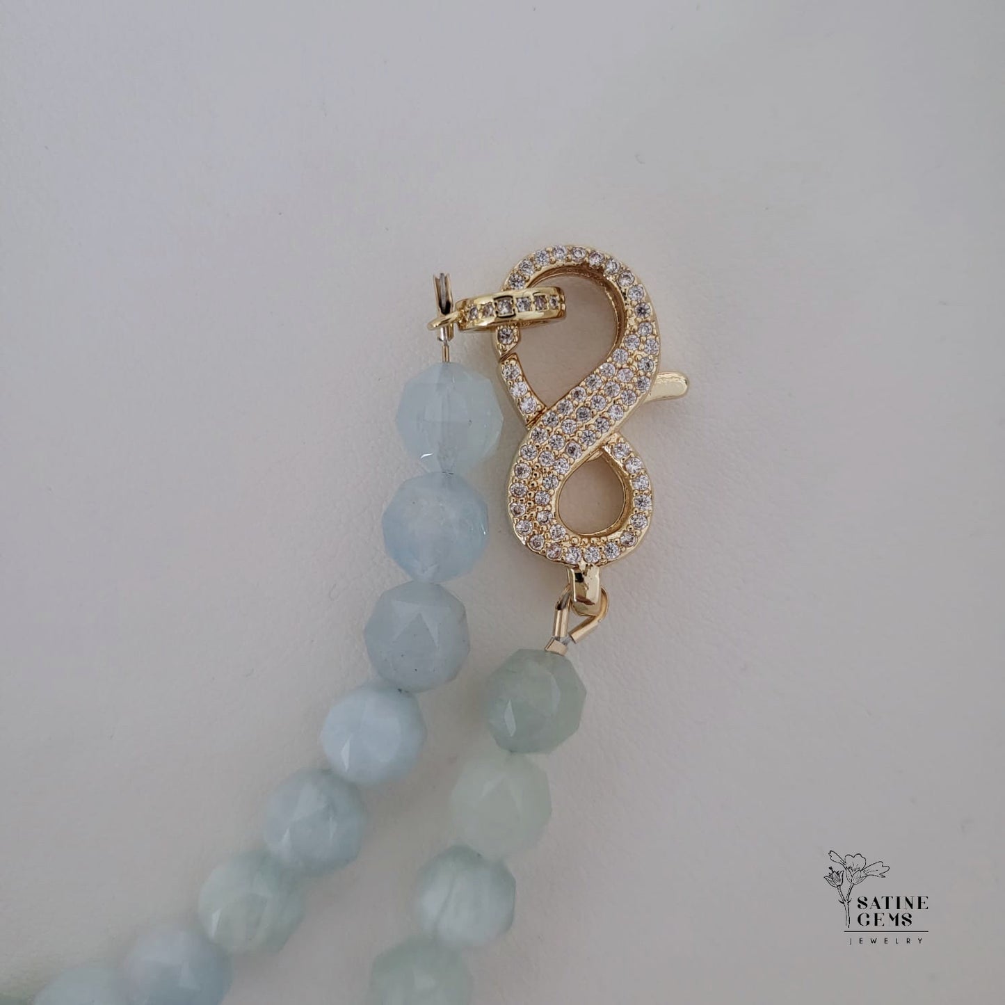 Faceted Morganite Necklace with XL Baroque Flameball